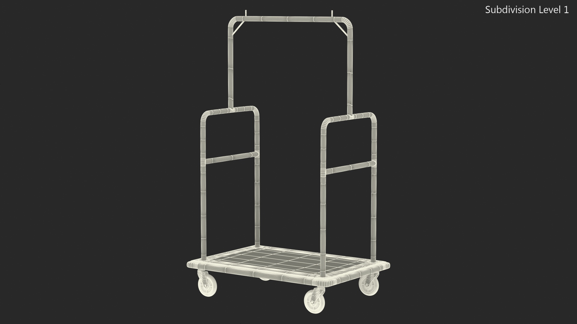 3D Gold Hotel Luggage Cart model