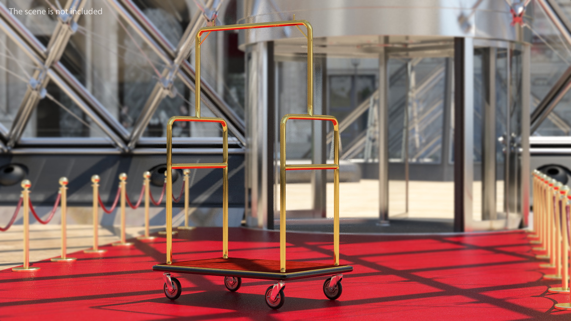 3D Gold Hotel Luggage Cart model