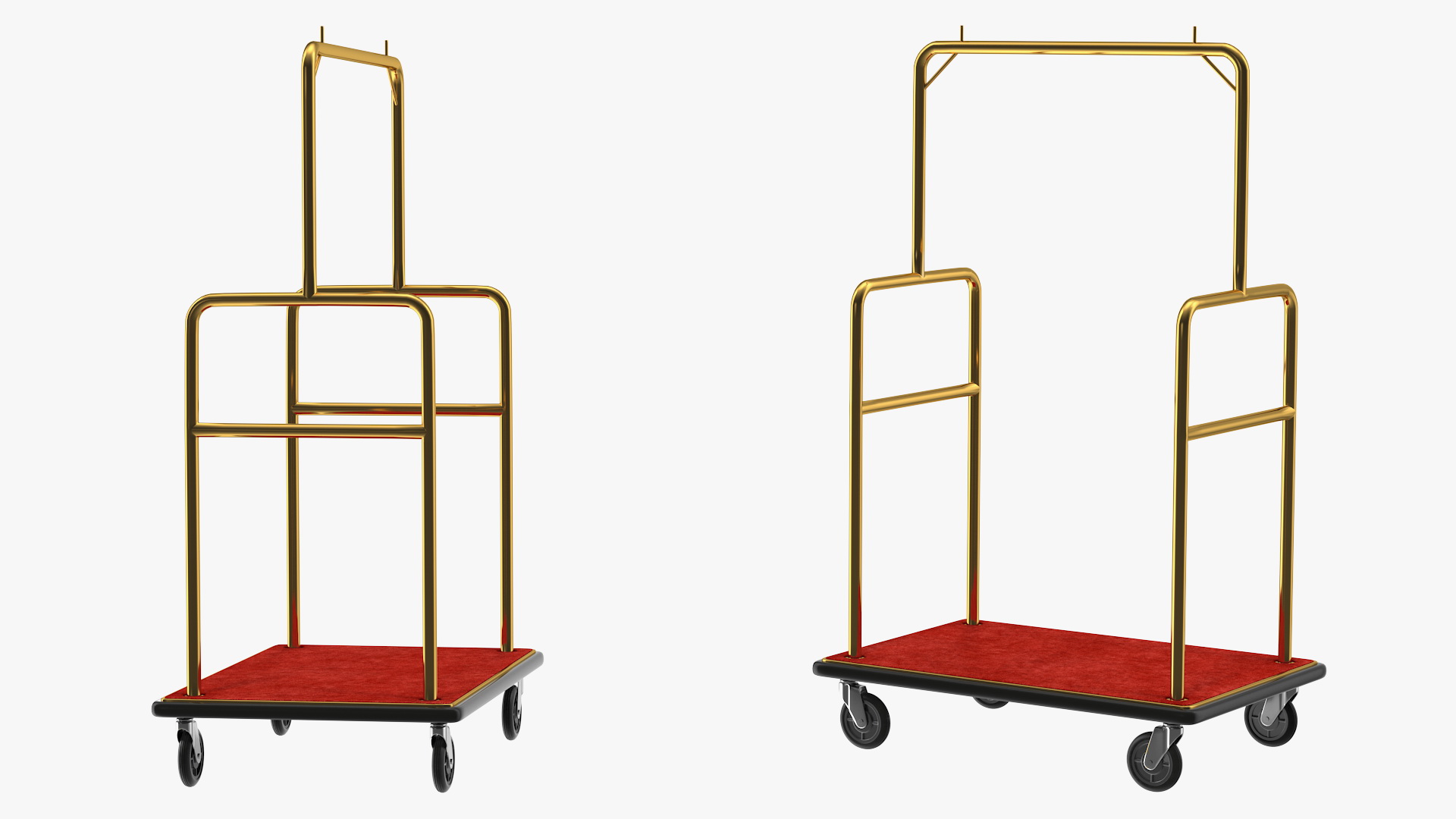 3D Gold Hotel Luggage Cart model