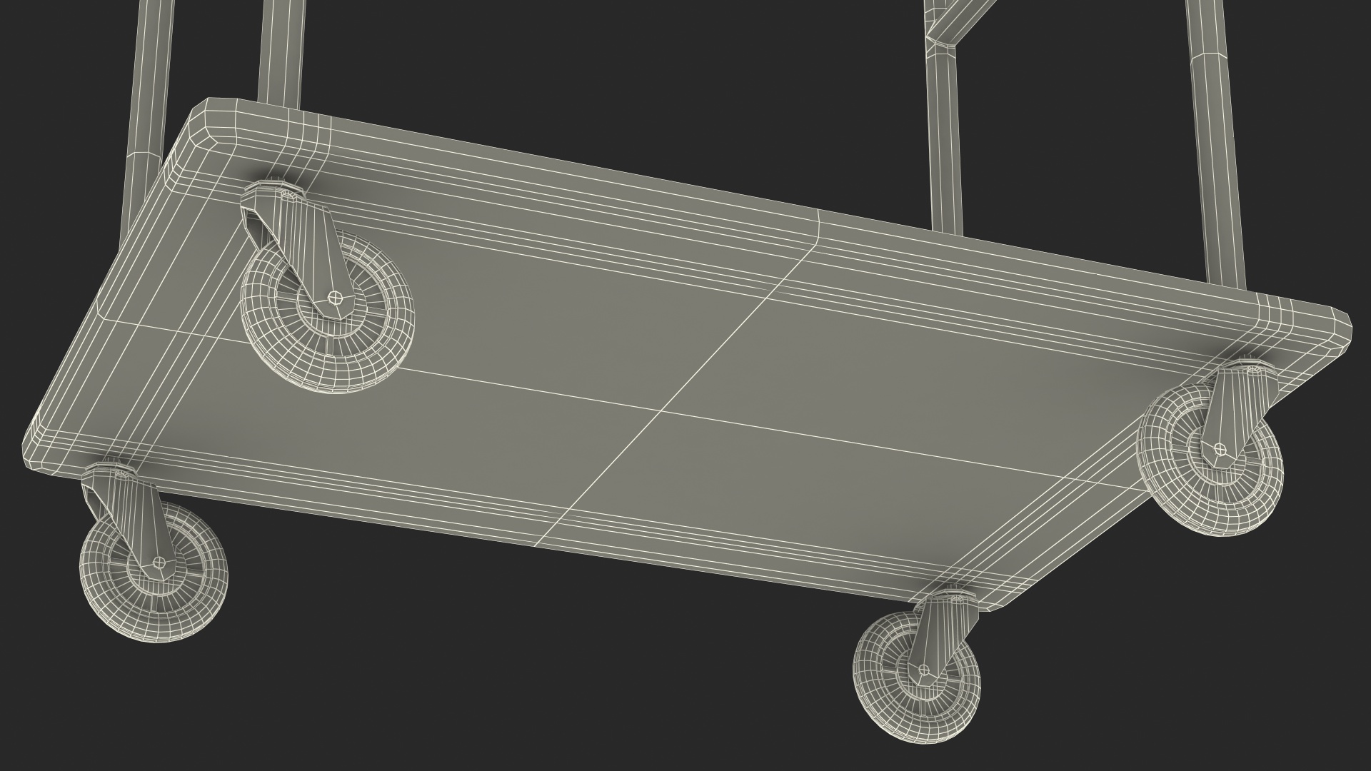 3D Gold Hotel Luggage Cart model