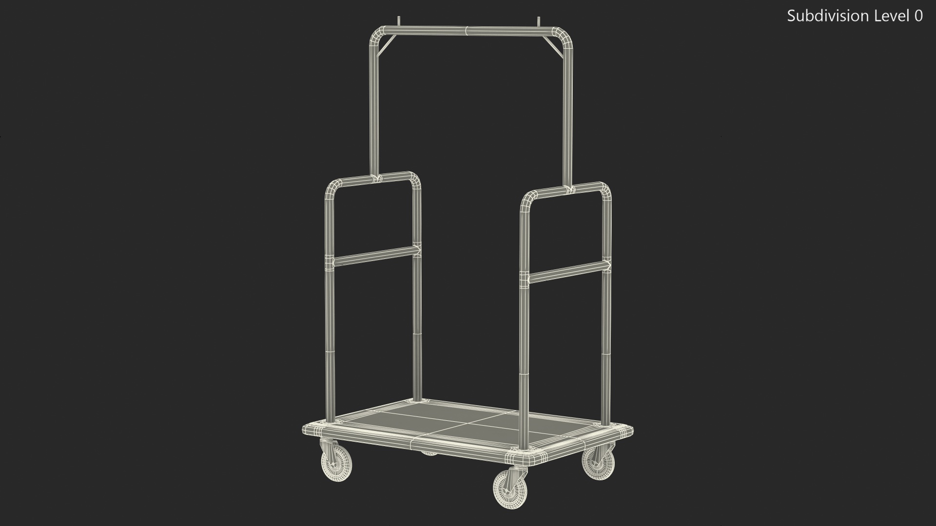 3D Gold Hotel Luggage Cart model