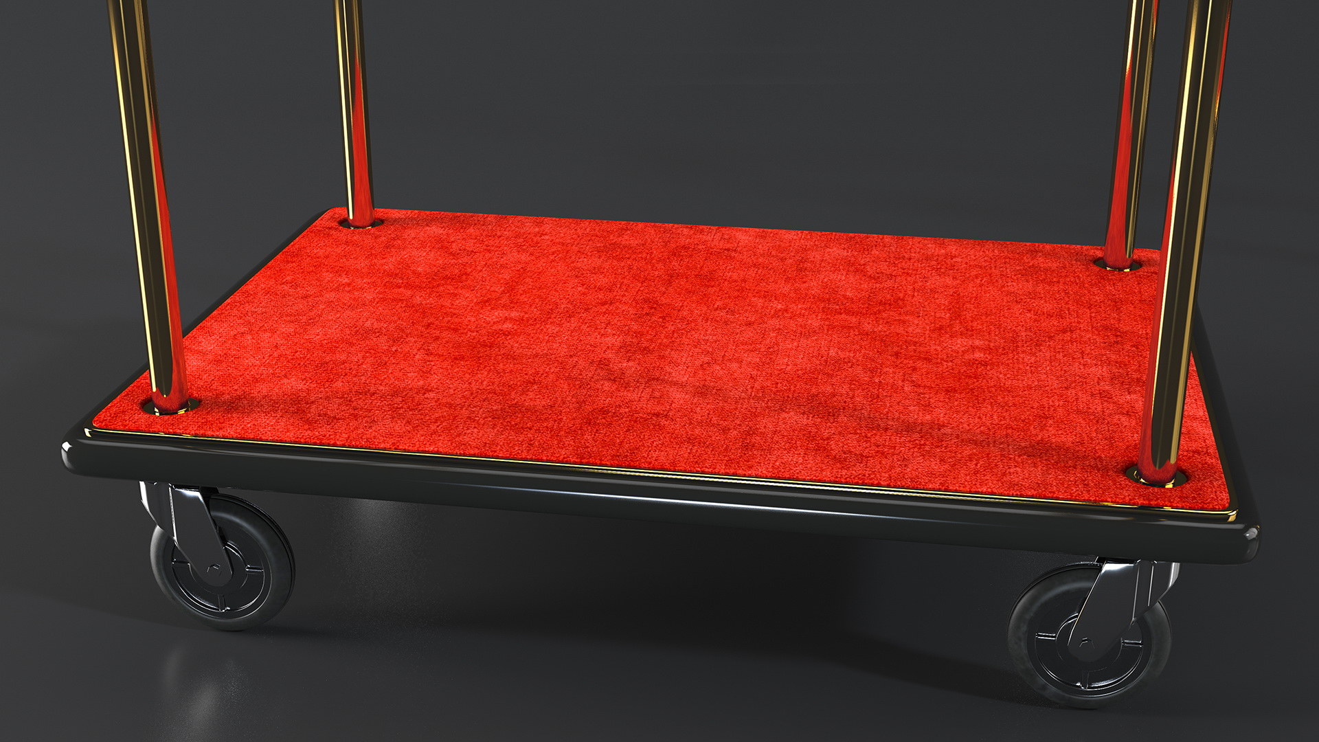 3D Gold Hotel Luggage Cart model