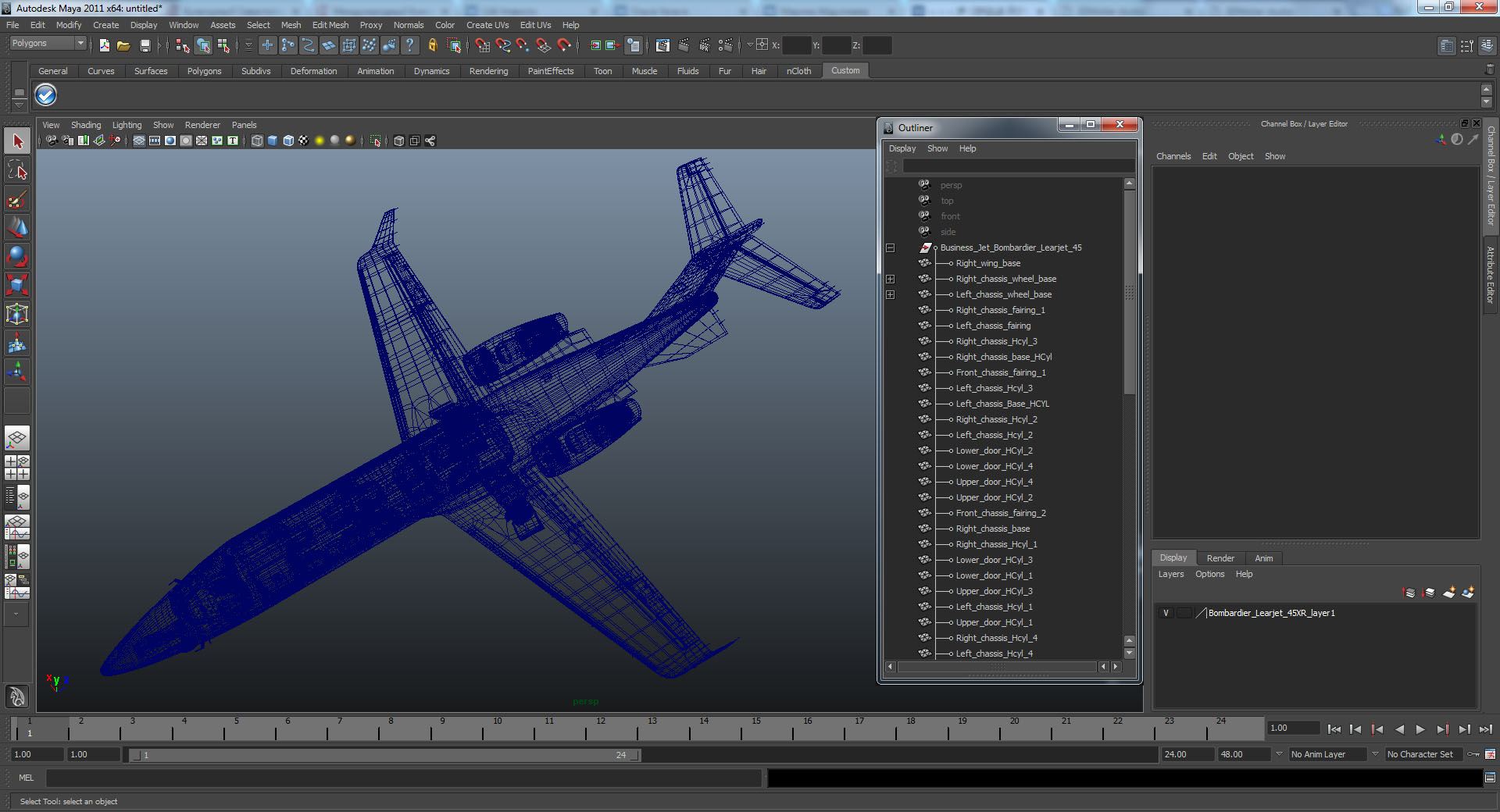 3D Bombardier Learjet 45XR model