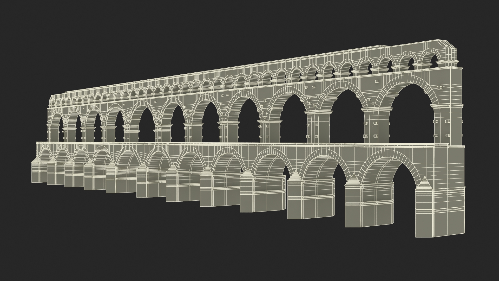 Ancient Roman Aqueduct 3D