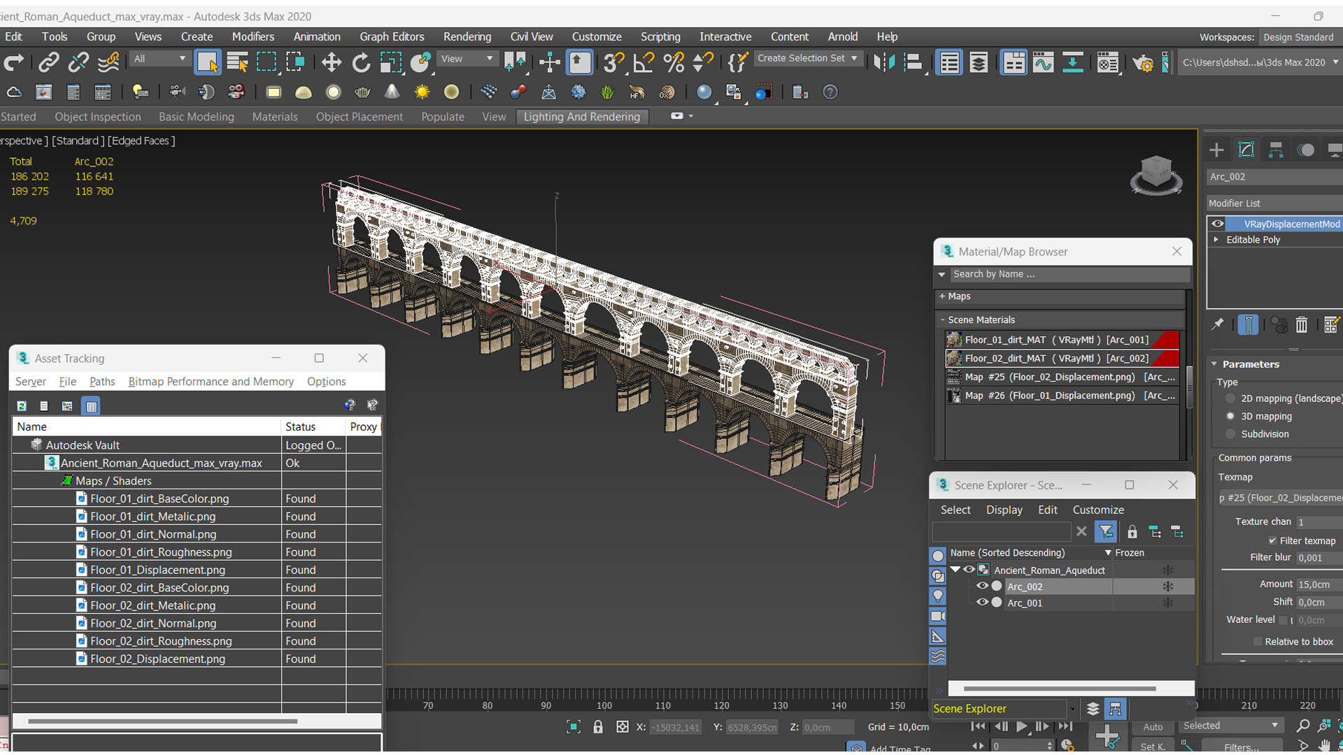 Ancient Roman Aqueduct 3D