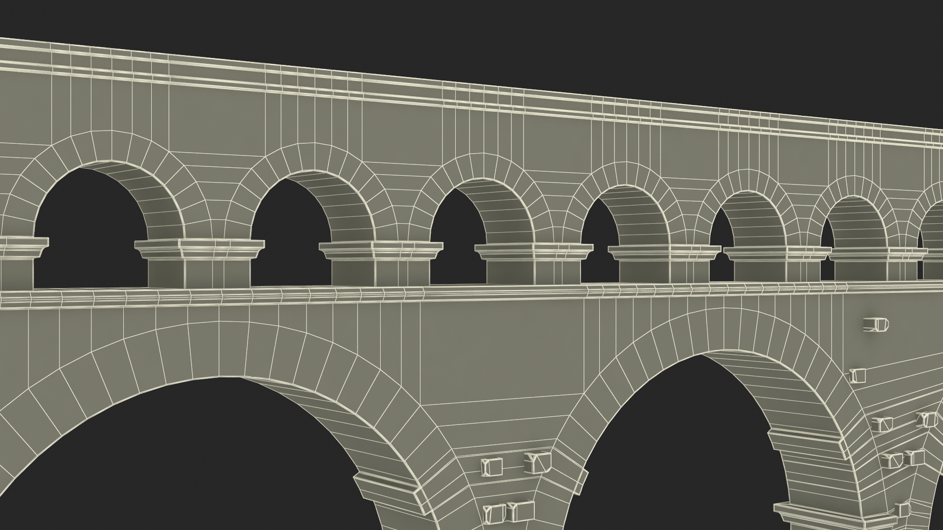 Ancient Roman Aqueduct 3D