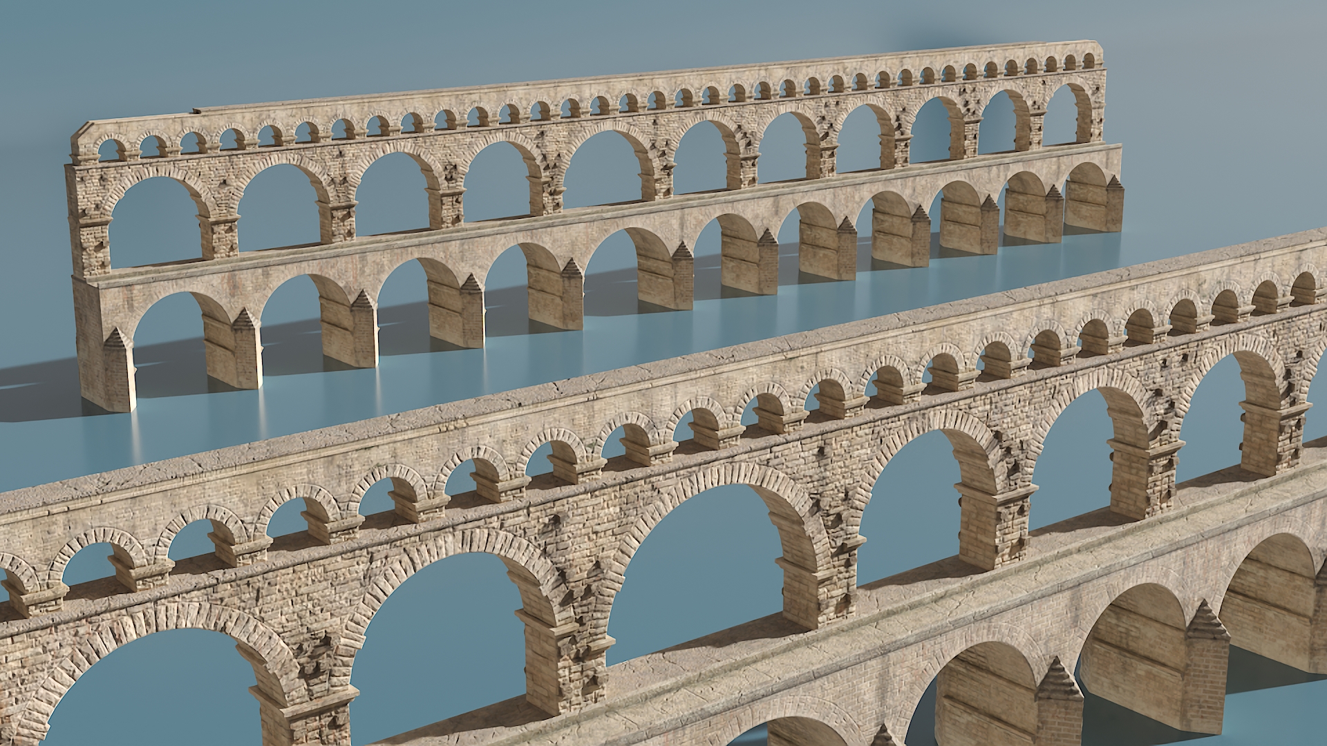 Ancient Roman Aqueduct 3D