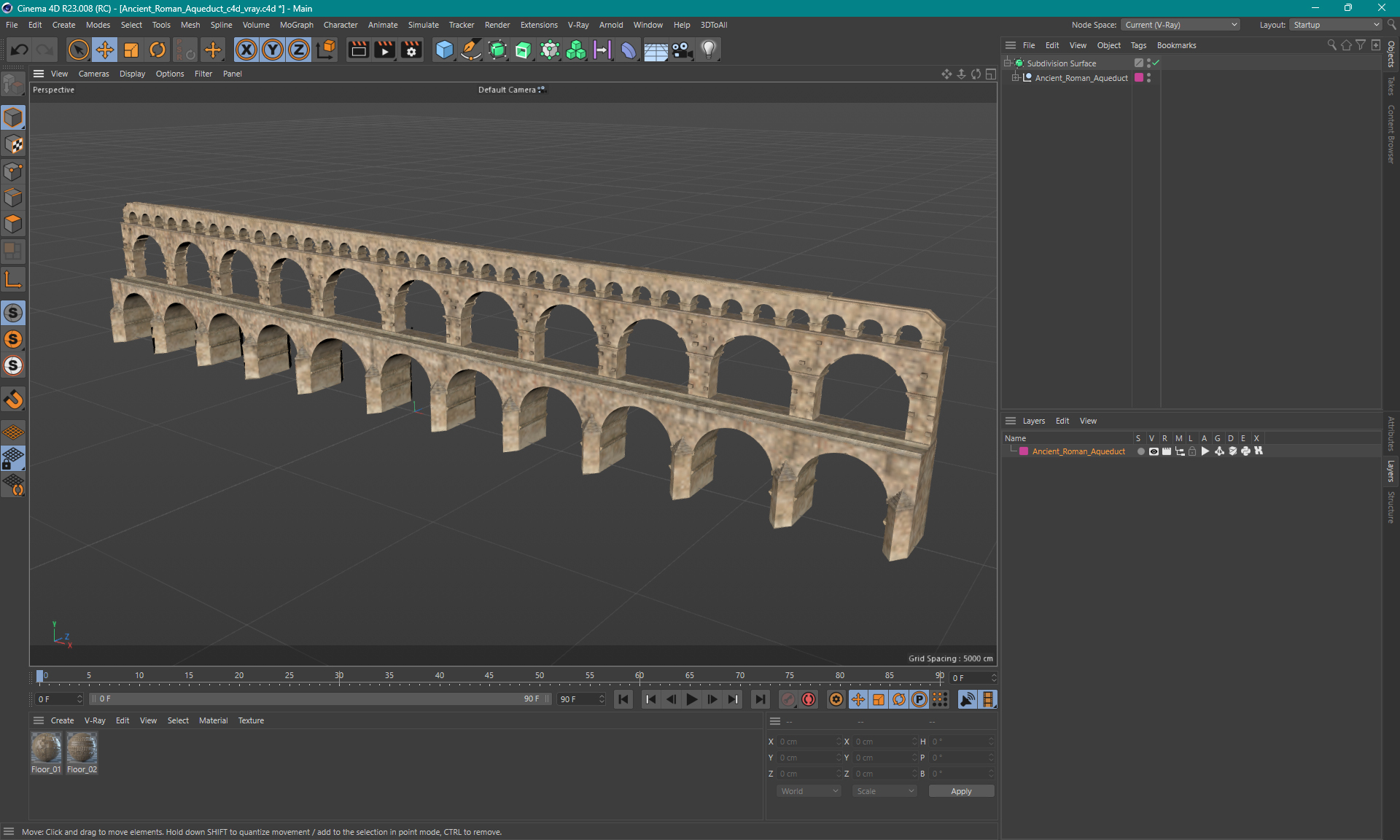 Ancient Roman Aqueduct 3D