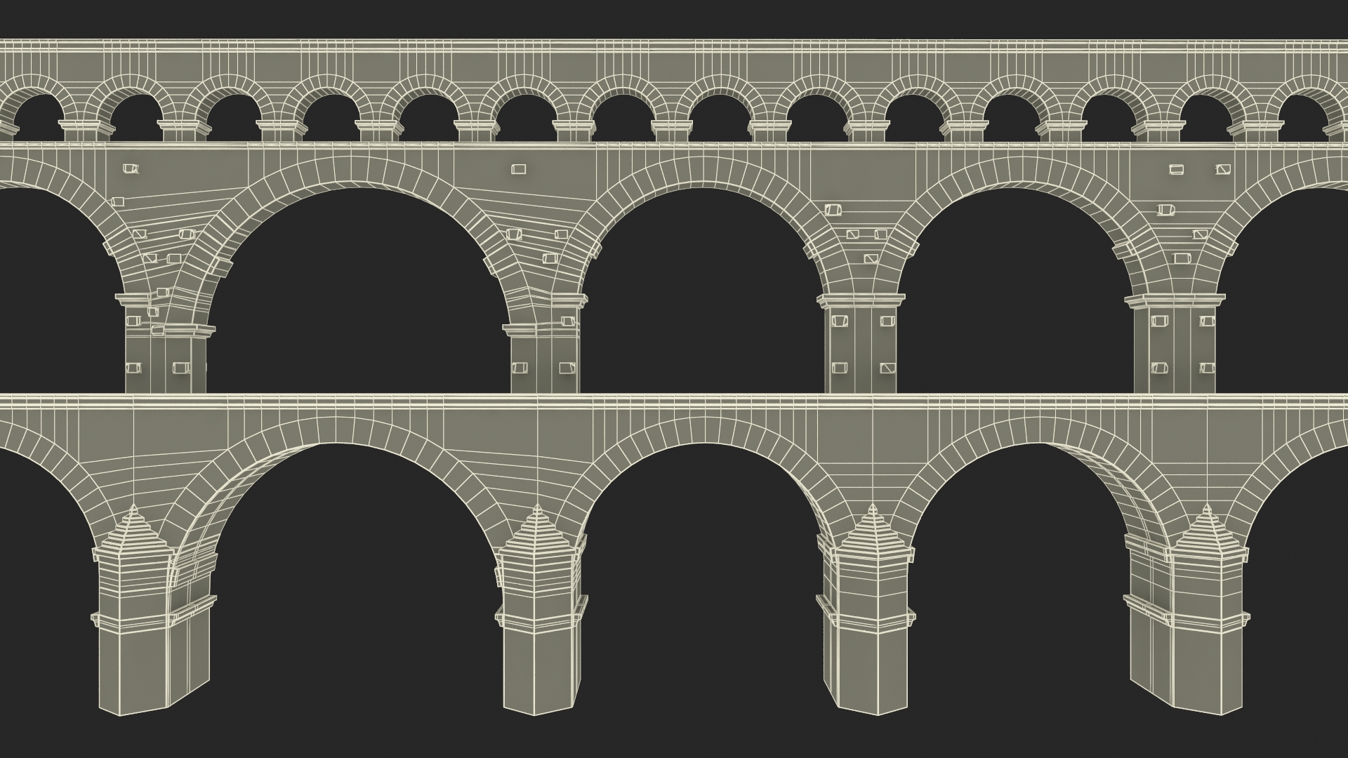 Ancient Roman Aqueduct 3D