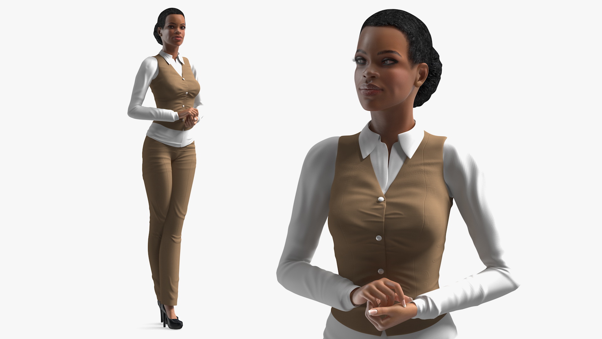 Canon Multifunction Copier with Business Style Woman Rigged 3D model