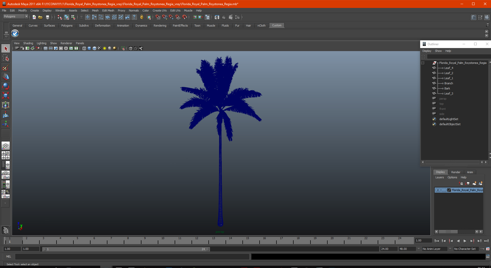 Florida Royal Palm Roystonea Regia 3D model