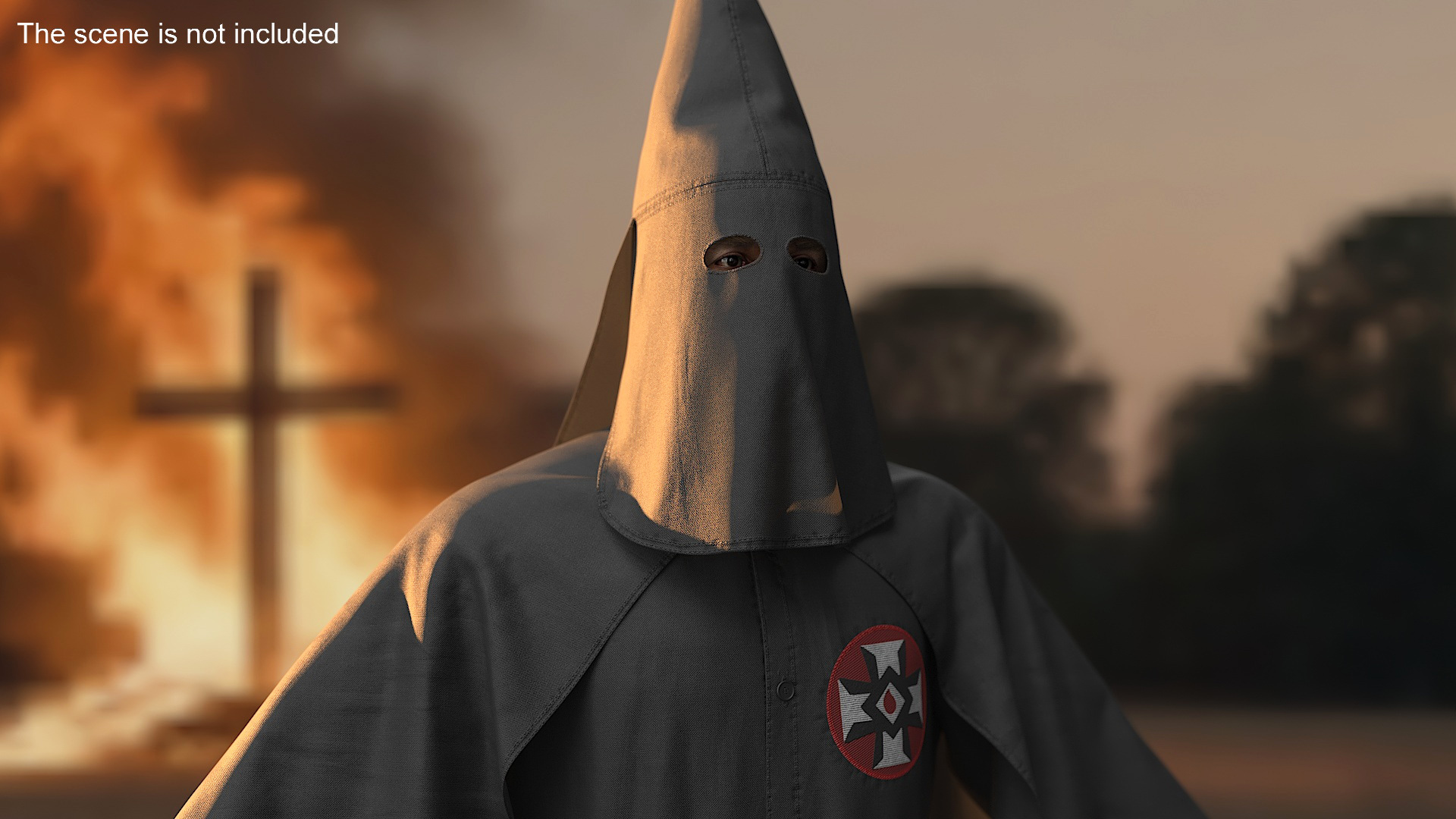 3D model Character Ku Klux Klan in Black Suit and Mask