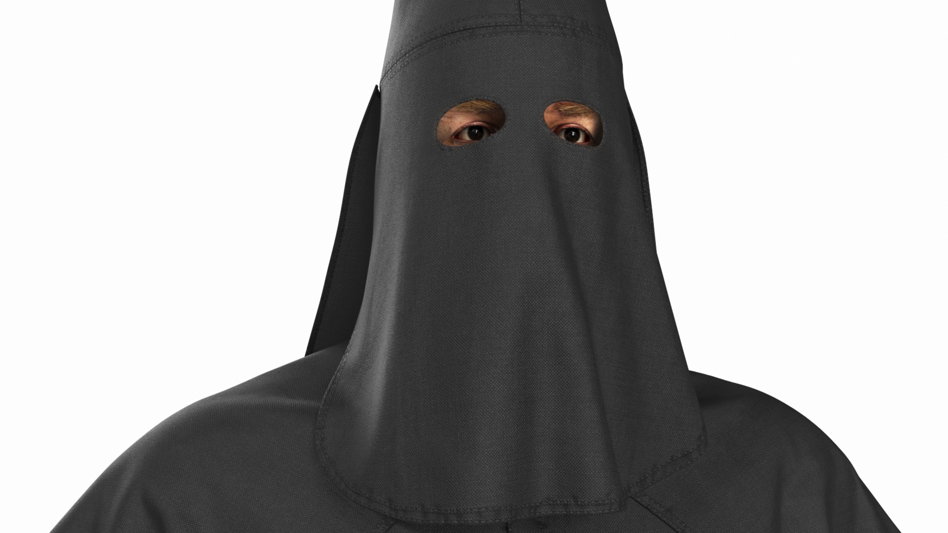 3D model Character Ku Klux Klan in Black Suit and Mask