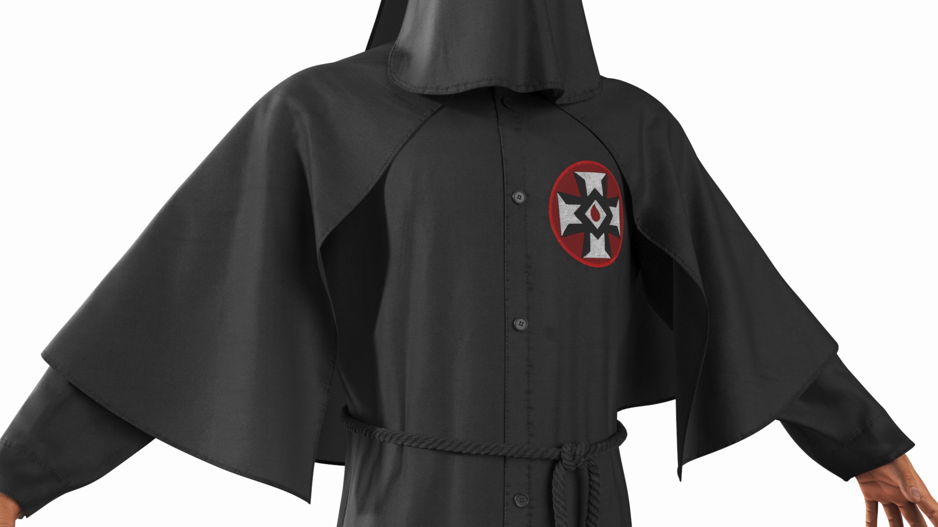 3D model Character Ku Klux Klan in Black Suit and Mask