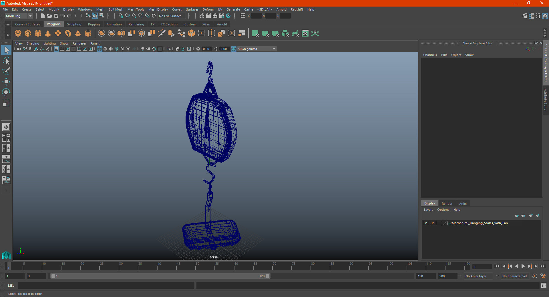 Mechanical Hanging Scales with Pan 3D model