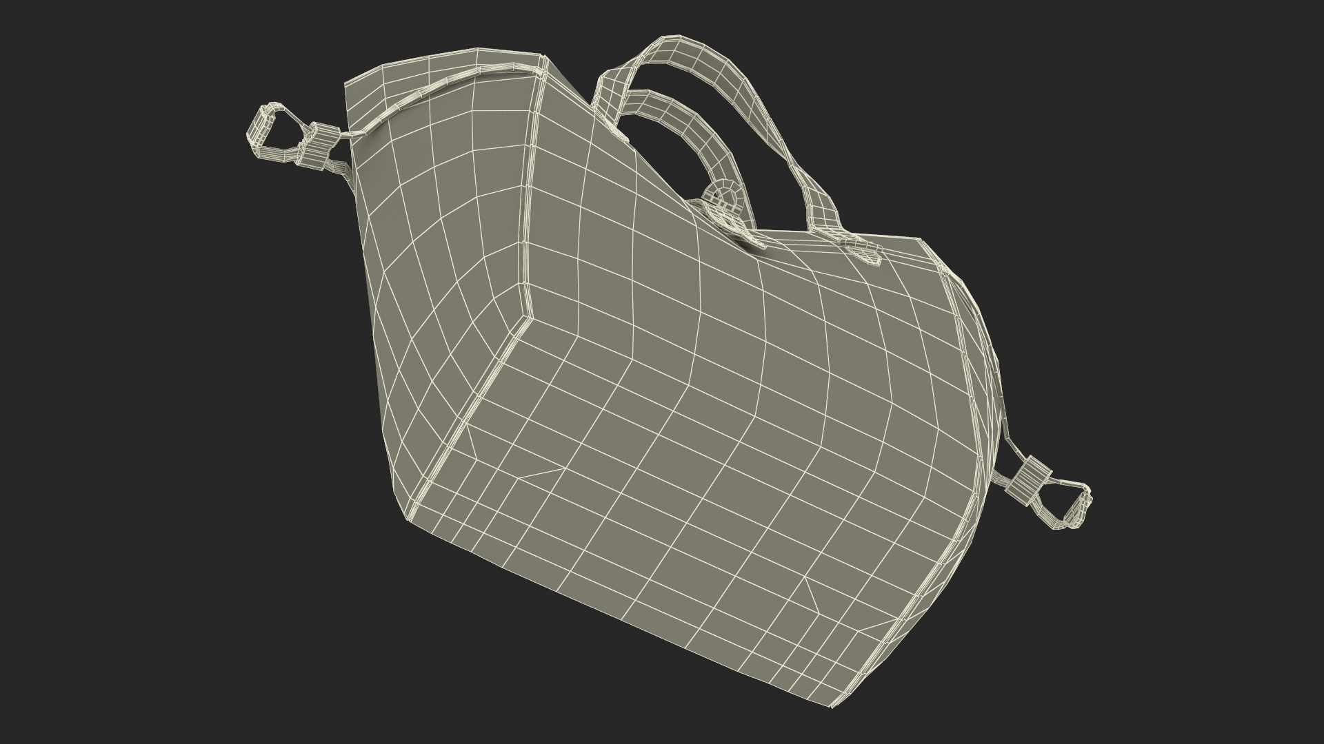 Ladies Leather Tote Bag Black 3D model