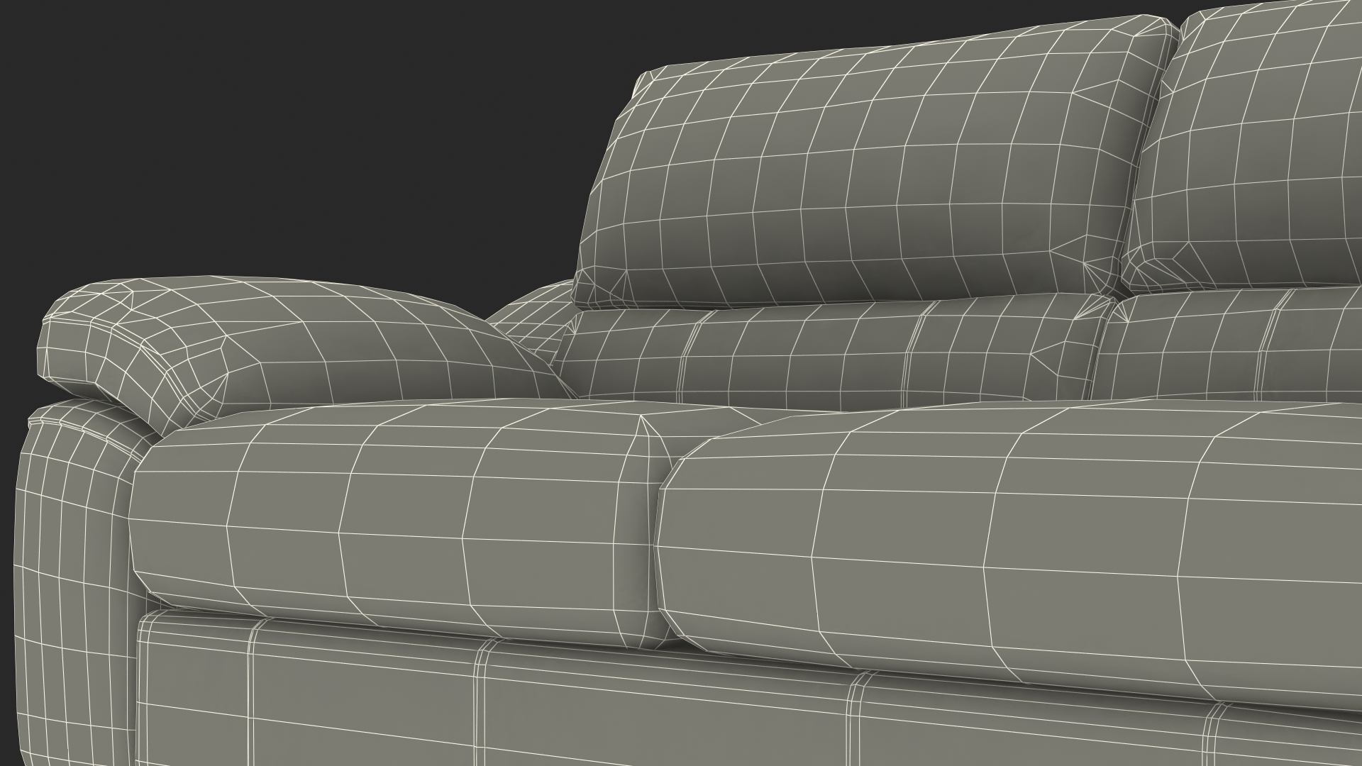 3D Brown Leather Sofa model