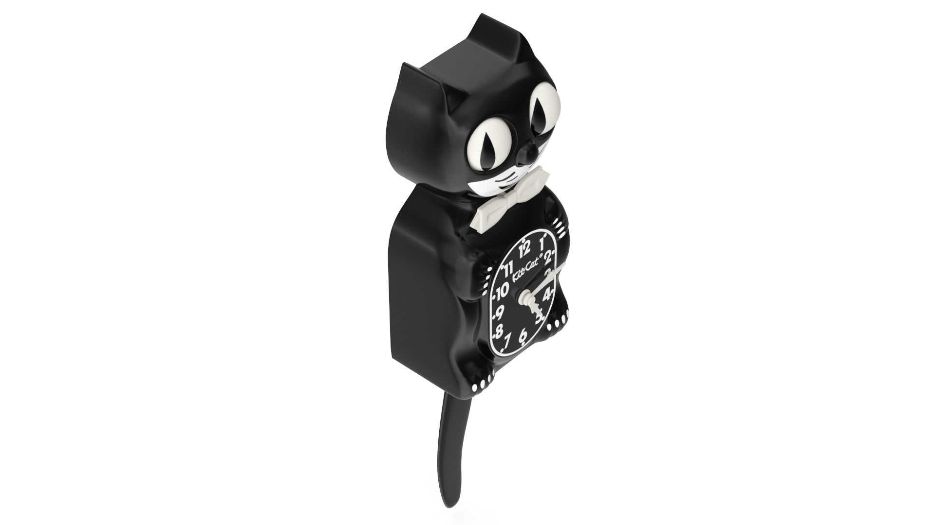 Classic Black Kit Cat Clock Rigged 3D model