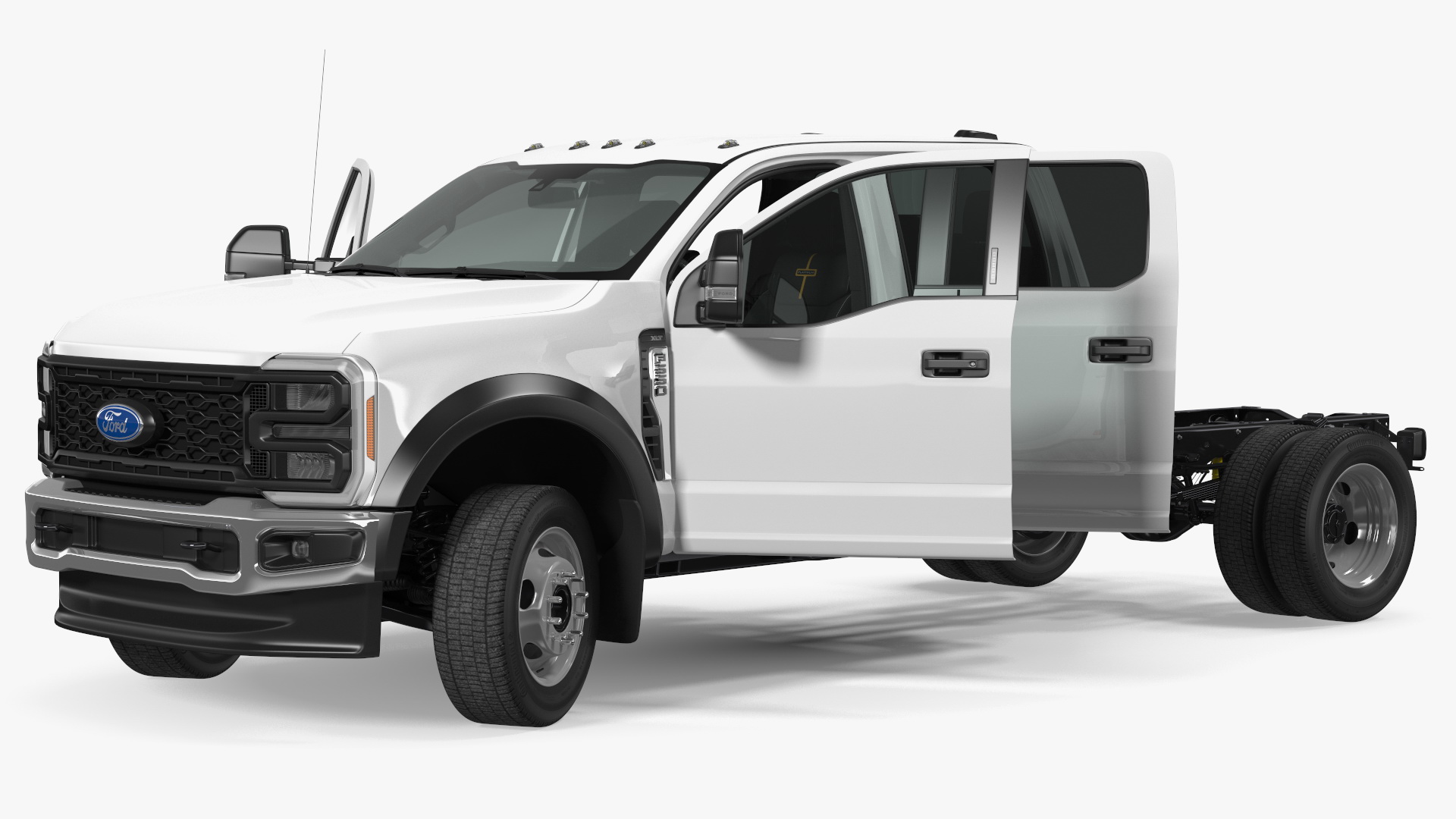 3D Four Doors Ford Super Duty F550 Rigged model