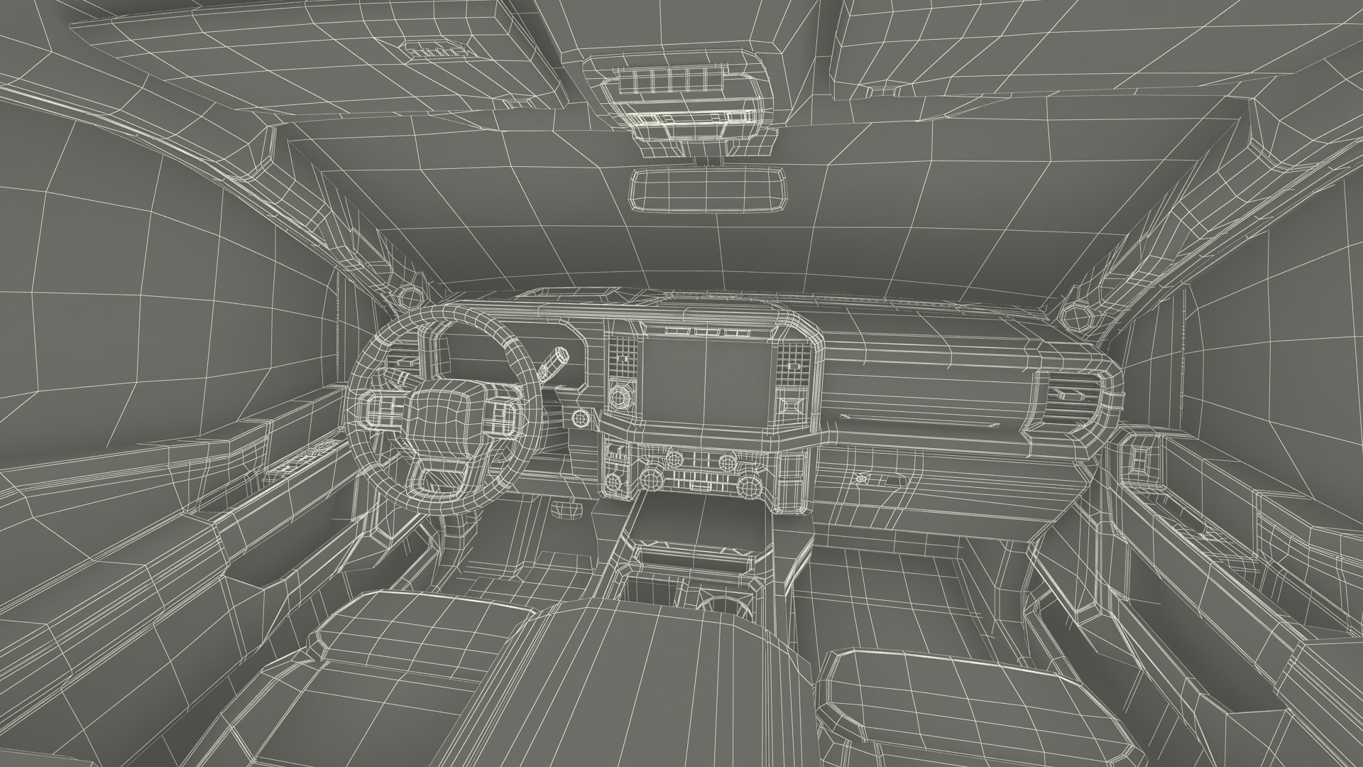 3D Four Doors Ford Super Duty F550 Rigged model