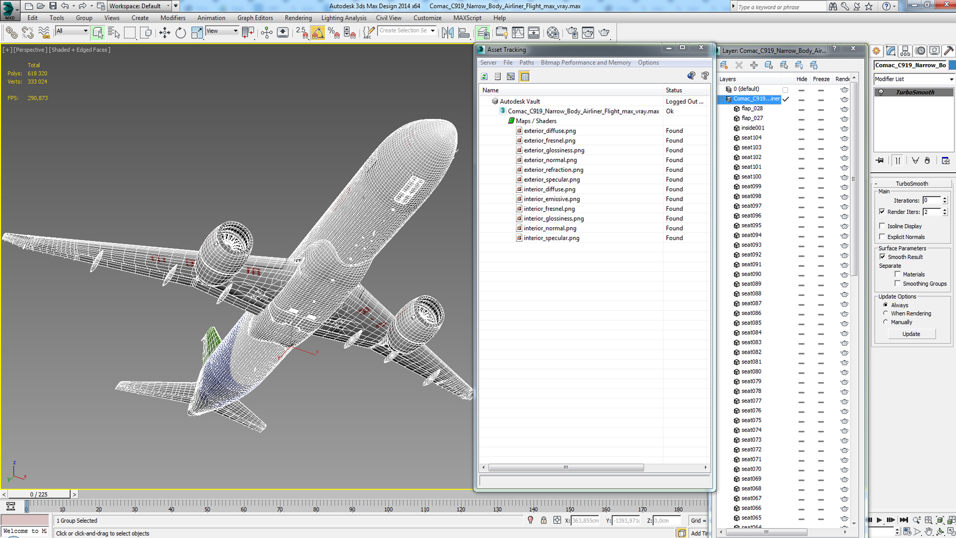 3D Comac C919 Narrow Body Airliner Flight model