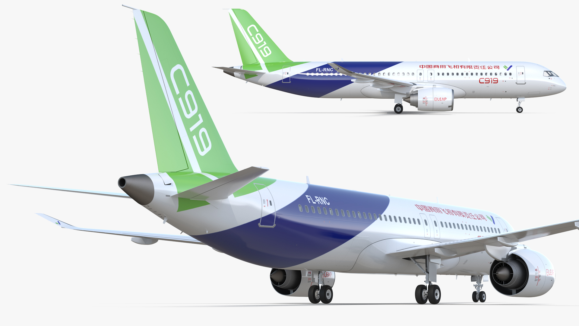 3D Comac C919 Narrow Body Airliner Flight model