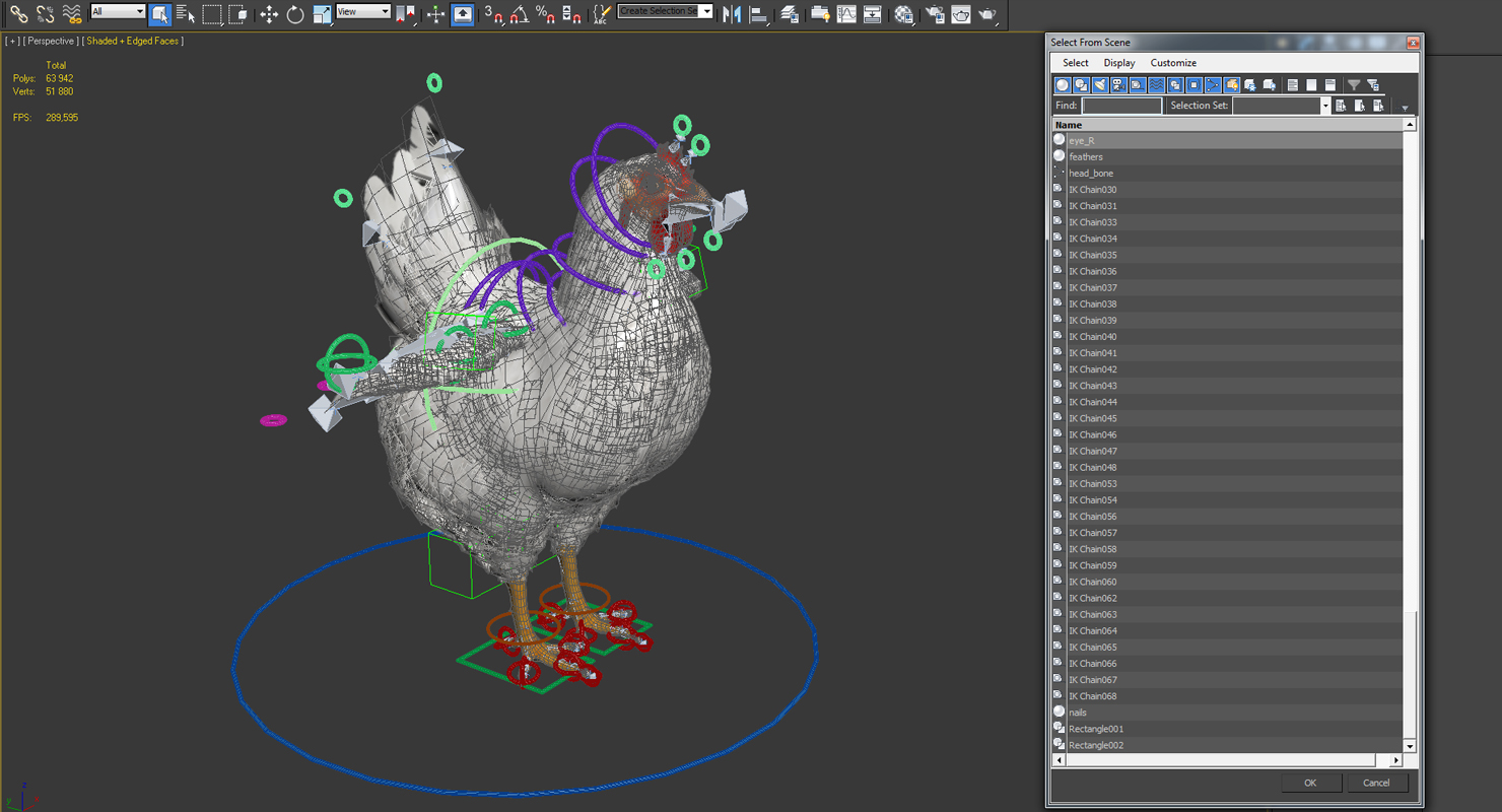 3D model White Chicken Rigged