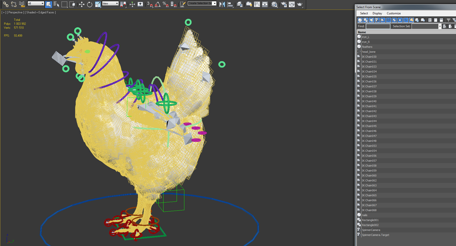 3D model White Chicken Rigged