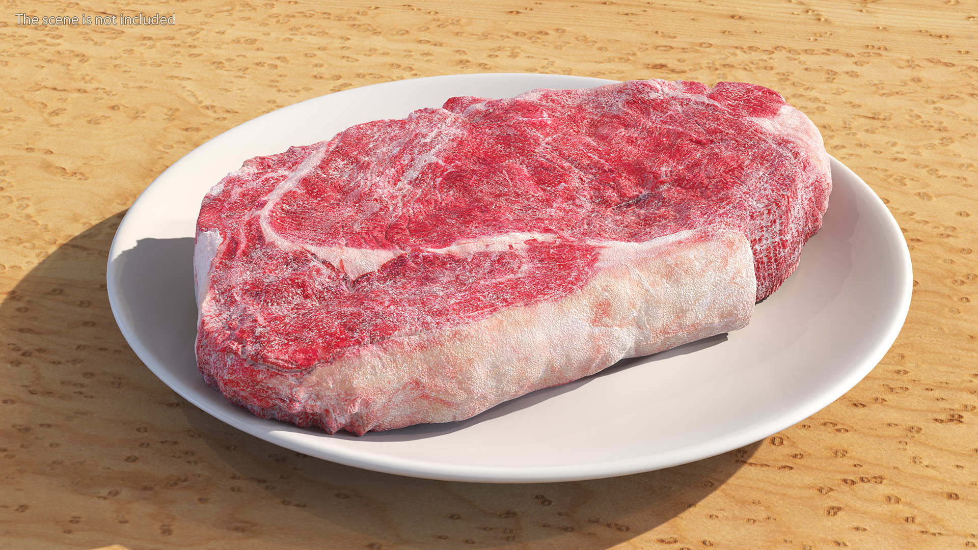 Meat Slice Frozen on Plates 3D