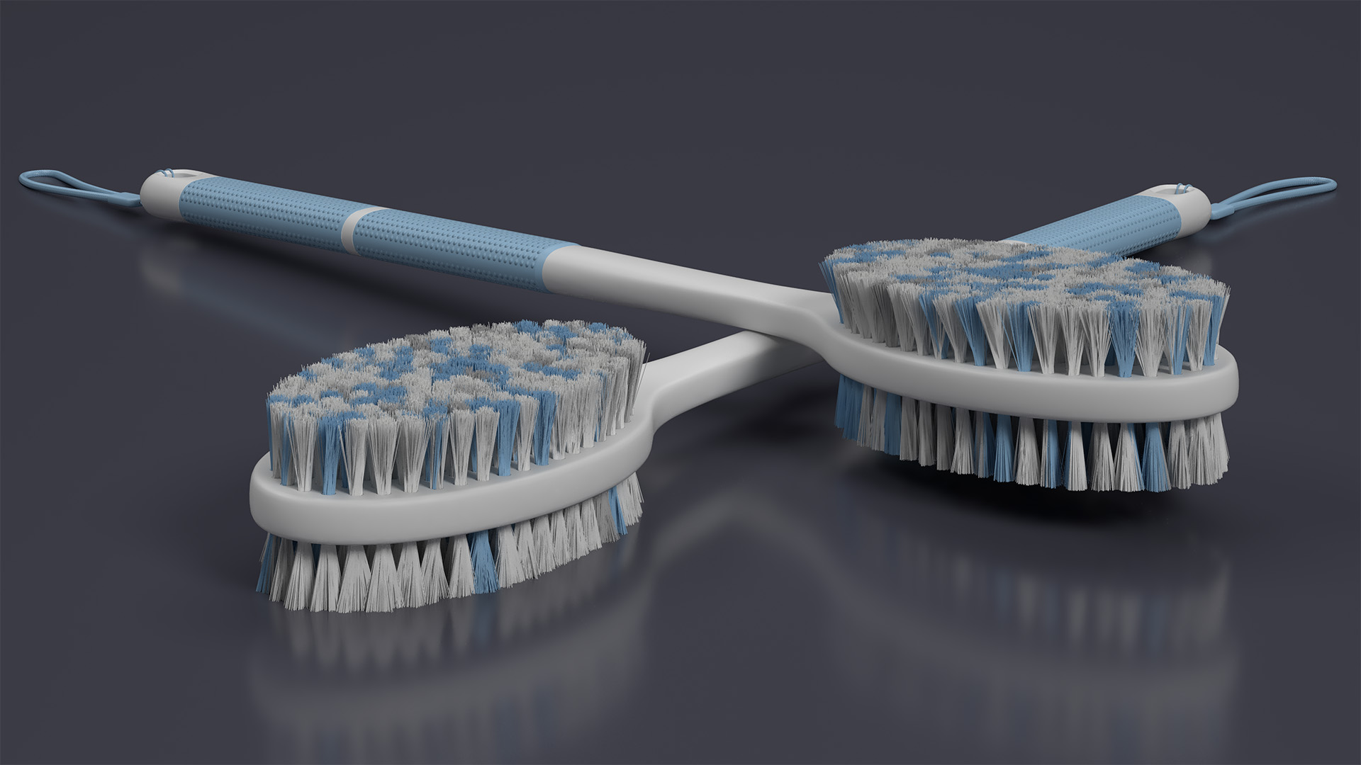 Back Scrubber Blue Fur 3D