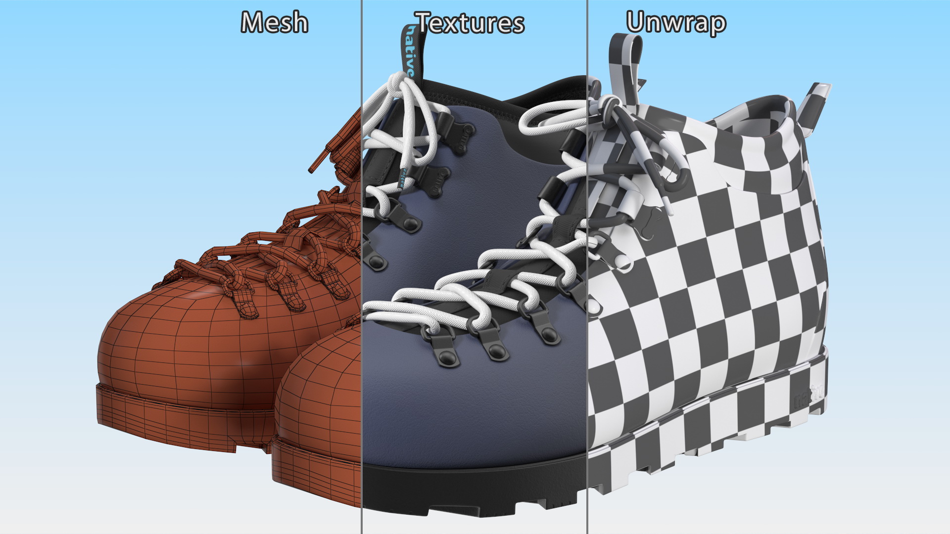 Native Fitzsimmons Onyx Boots 3D model