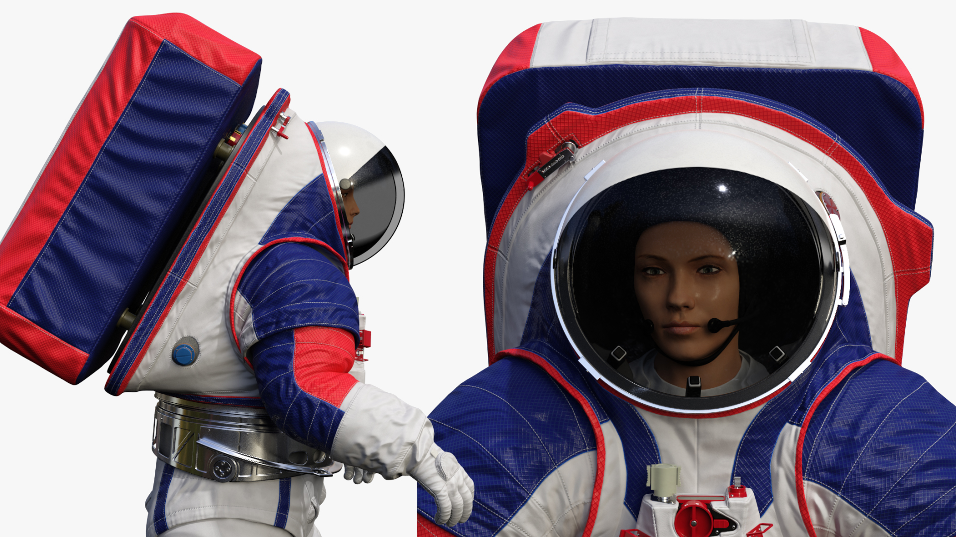 Female Astronaut Spacesuit NASA xEMU Walking Pose 3D model