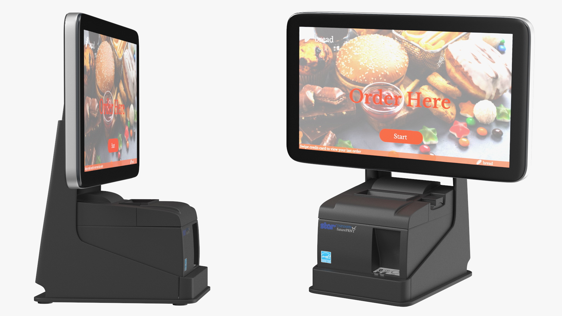 3D Digital Ordering Kiosk Terminal Screen On