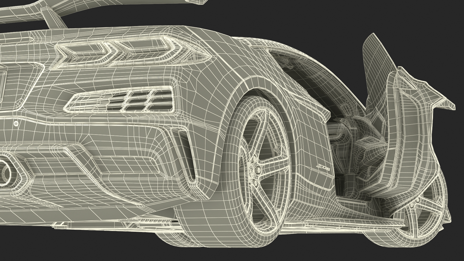 2023 Chevy Corvette Z0 Coupe Orange Rigged 3D