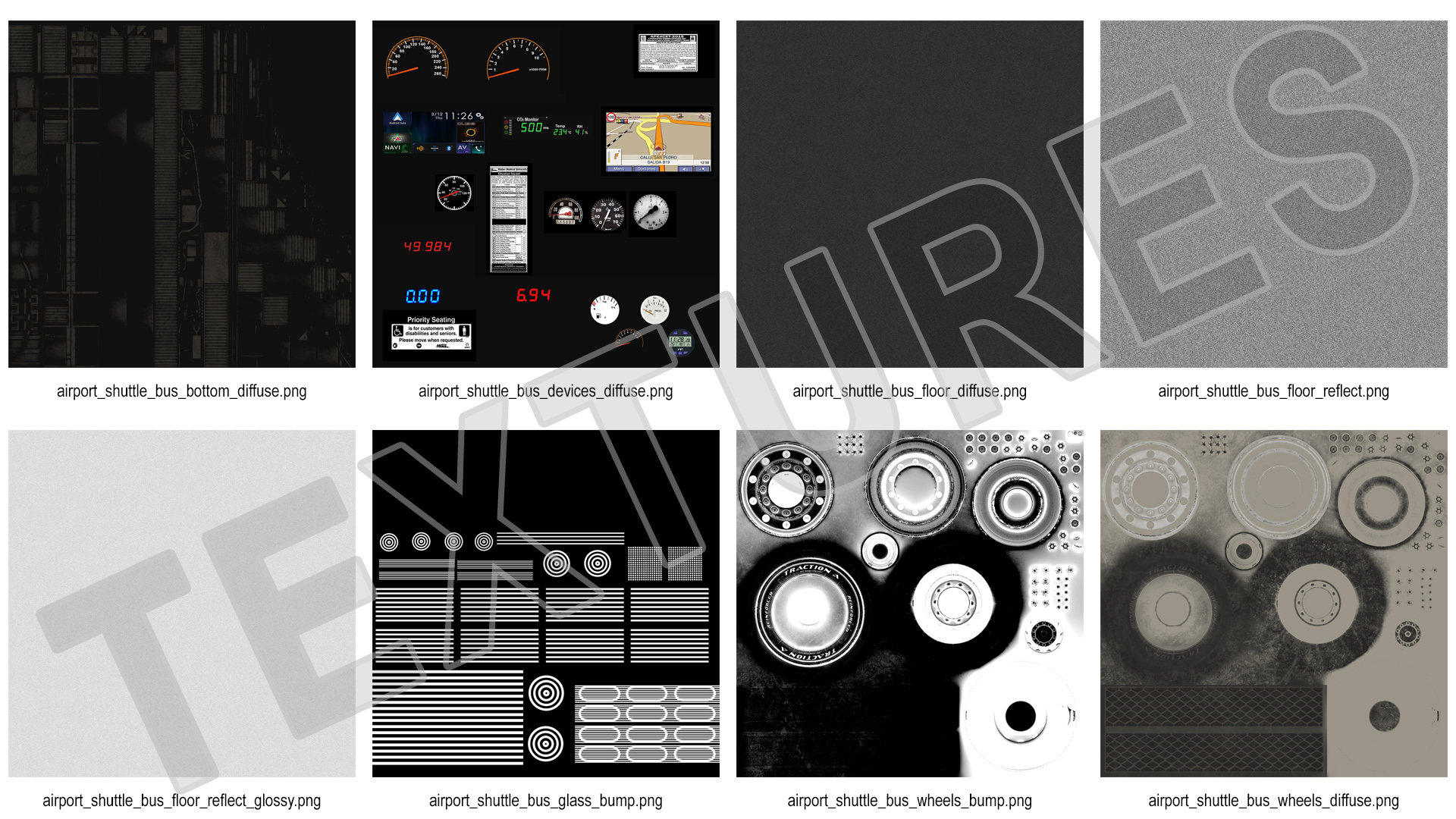 Airside Passenger Bus Simple Interior 3D