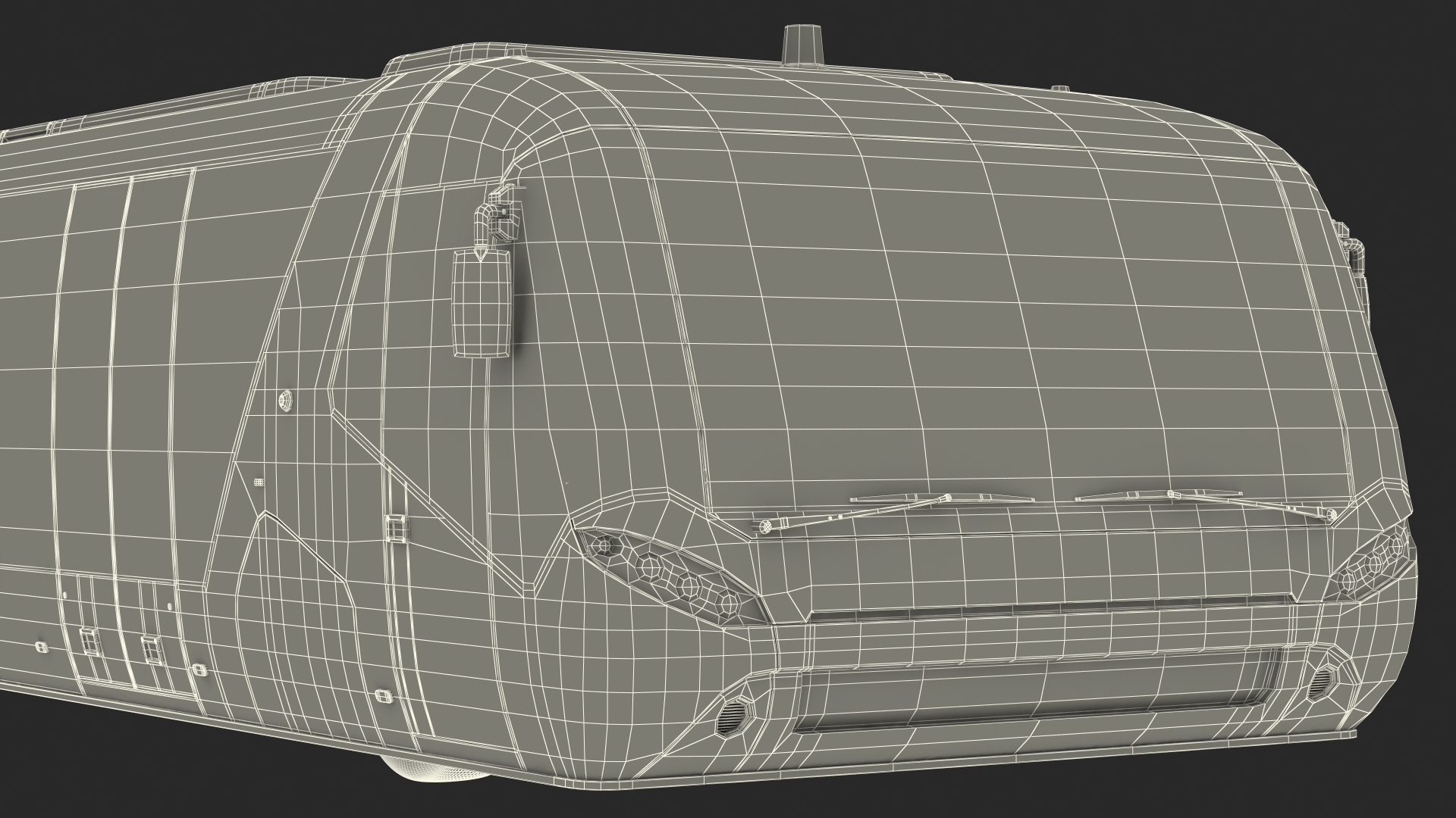 Airside Passenger Bus Simple Interior 3D