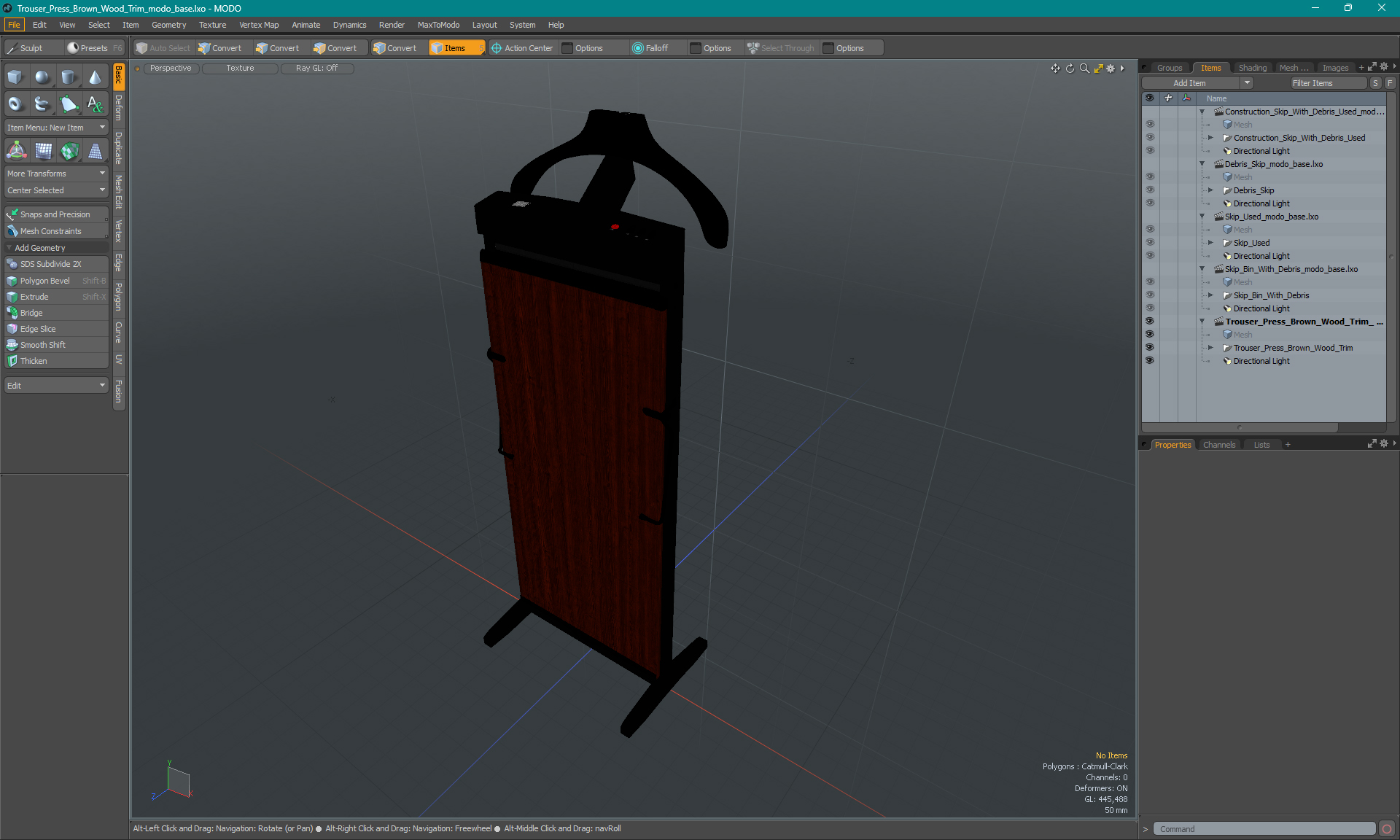 Trouser Press Brown Wood Trim 3D model