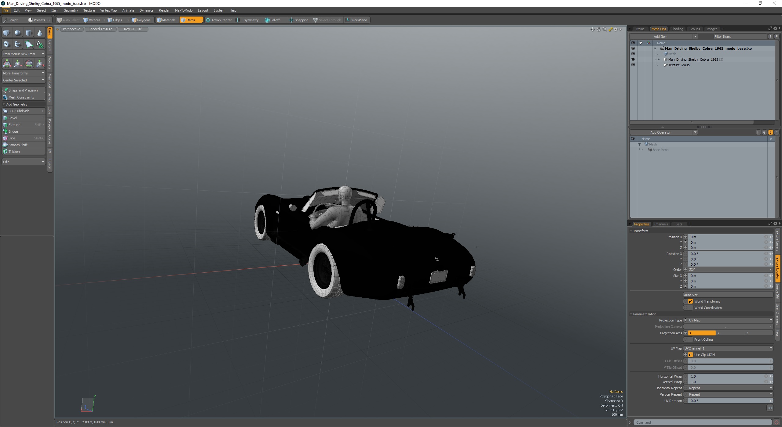 Man Driving Shelby Cobra 1965 3D model