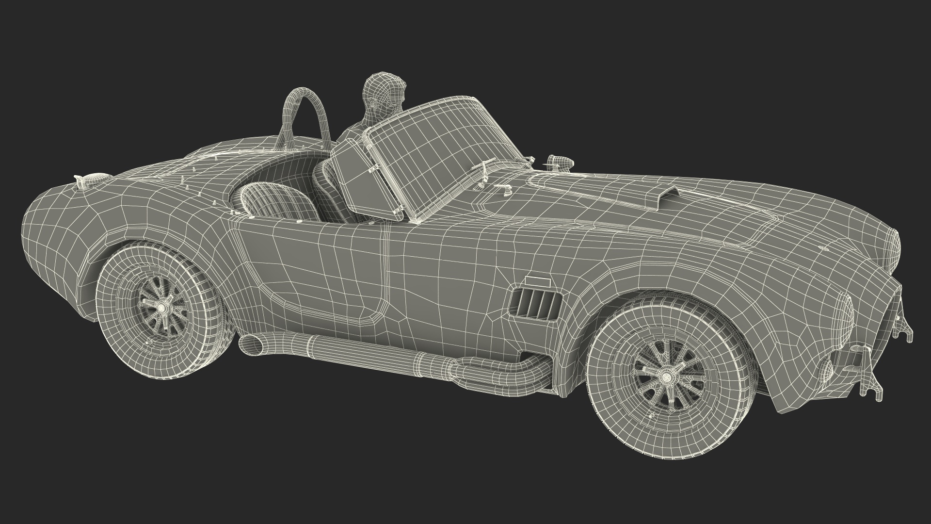 Man Driving Shelby Cobra 1965 3D model