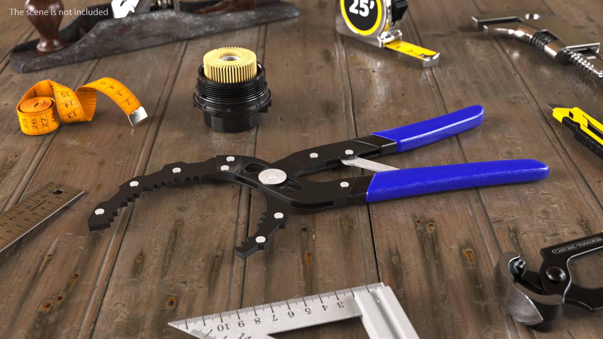 Oil Filter Pliers Rigged 3D model