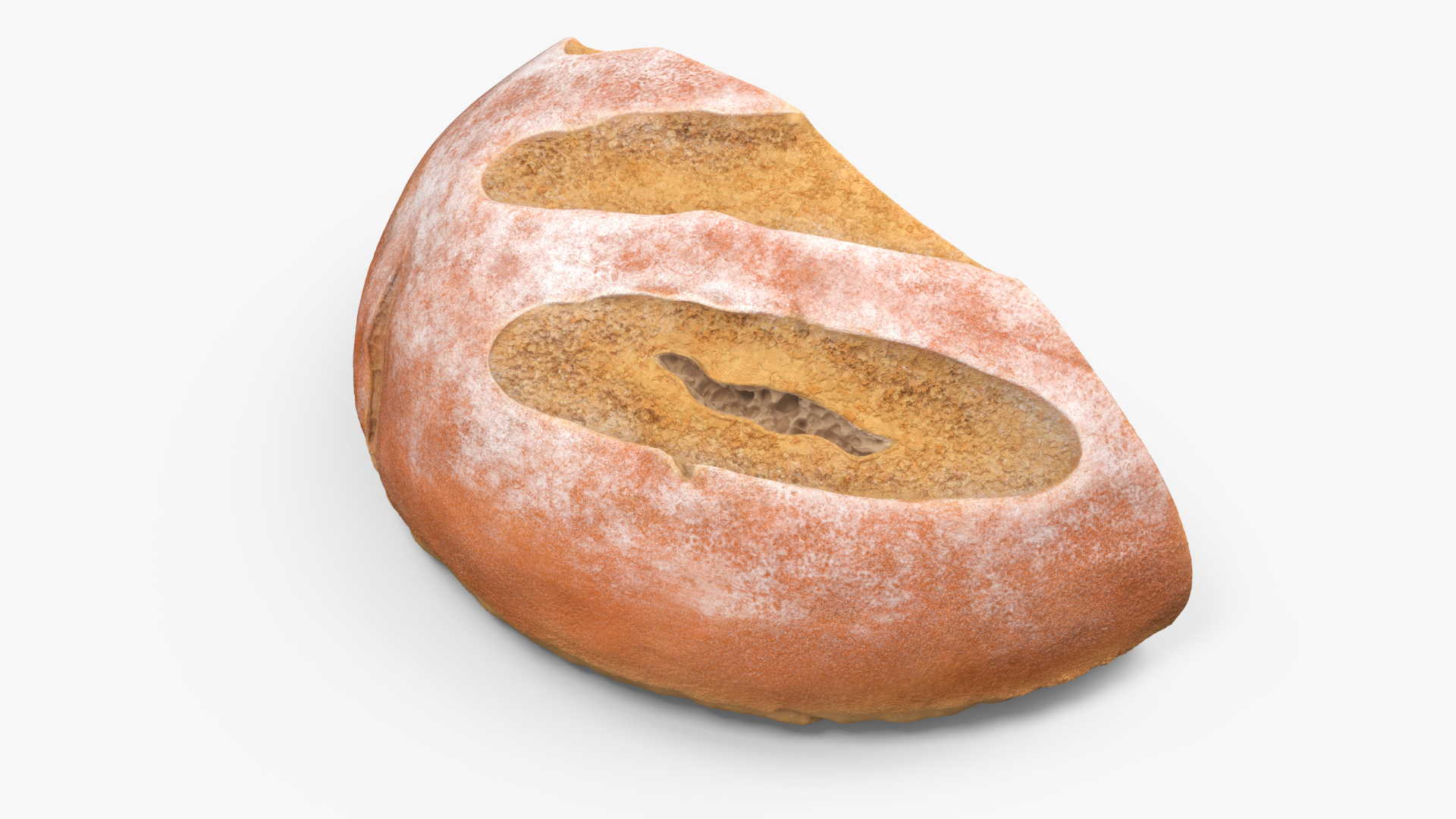 3D Half Loaf of Bread model