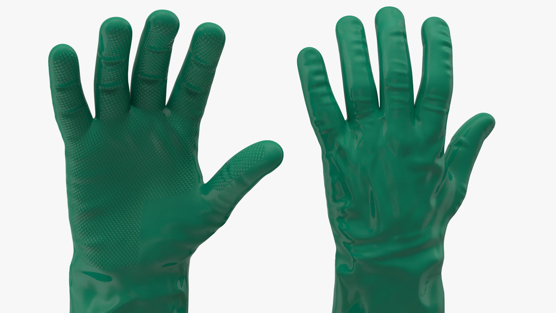 Hands in Rubber Safety Gloves 3D model