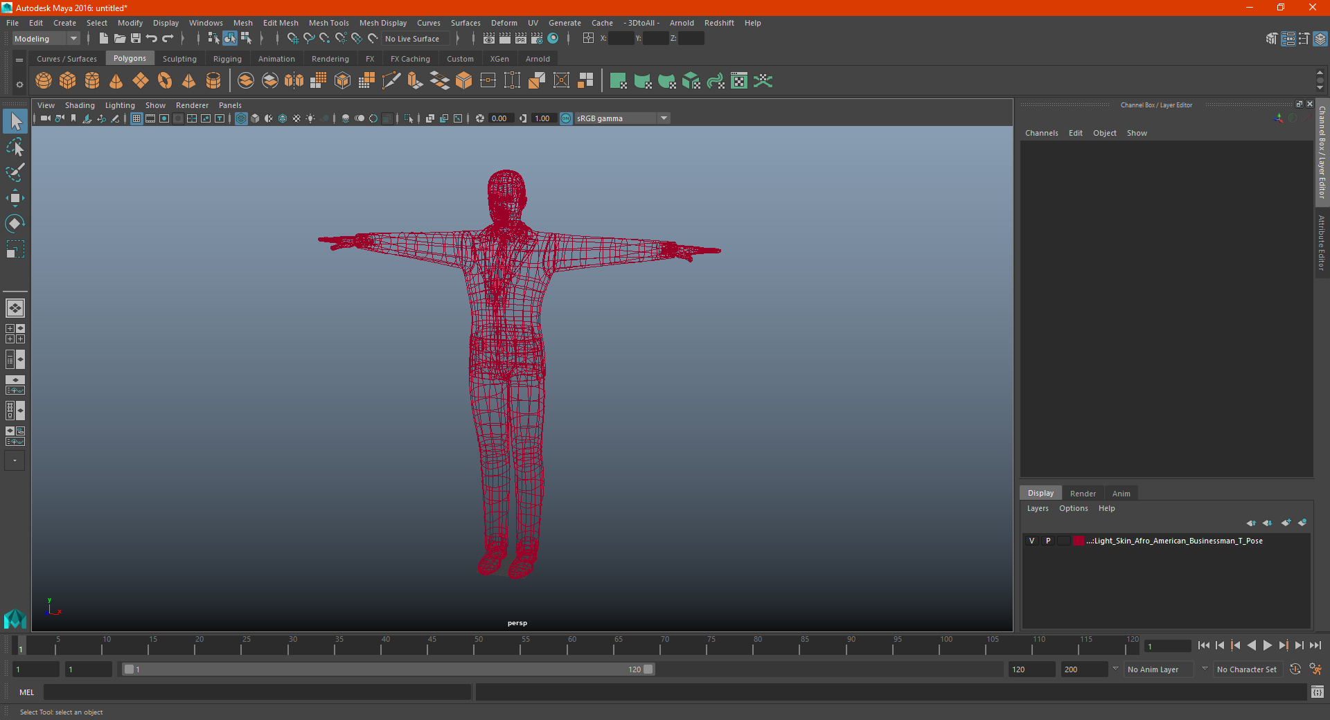 3D Light Skin Afro American Businessman T Pose model