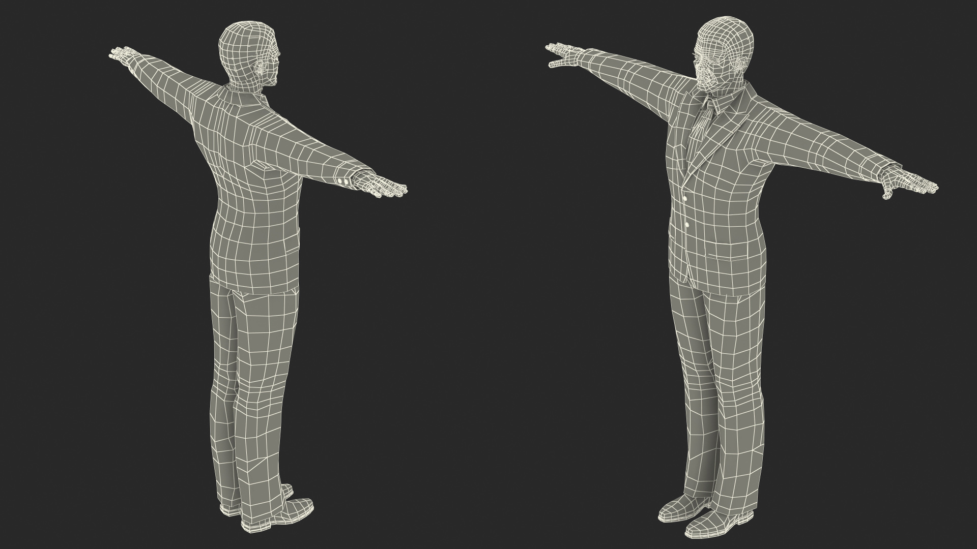 3D Light Skin Afro American Businessman T Pose model