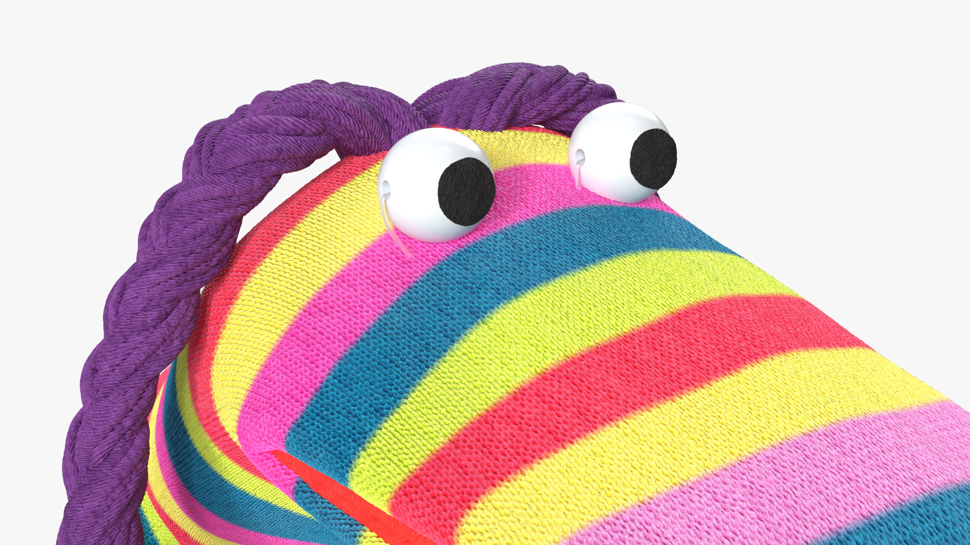 3D Striped Sock Puppet with Googly Eyes Girl