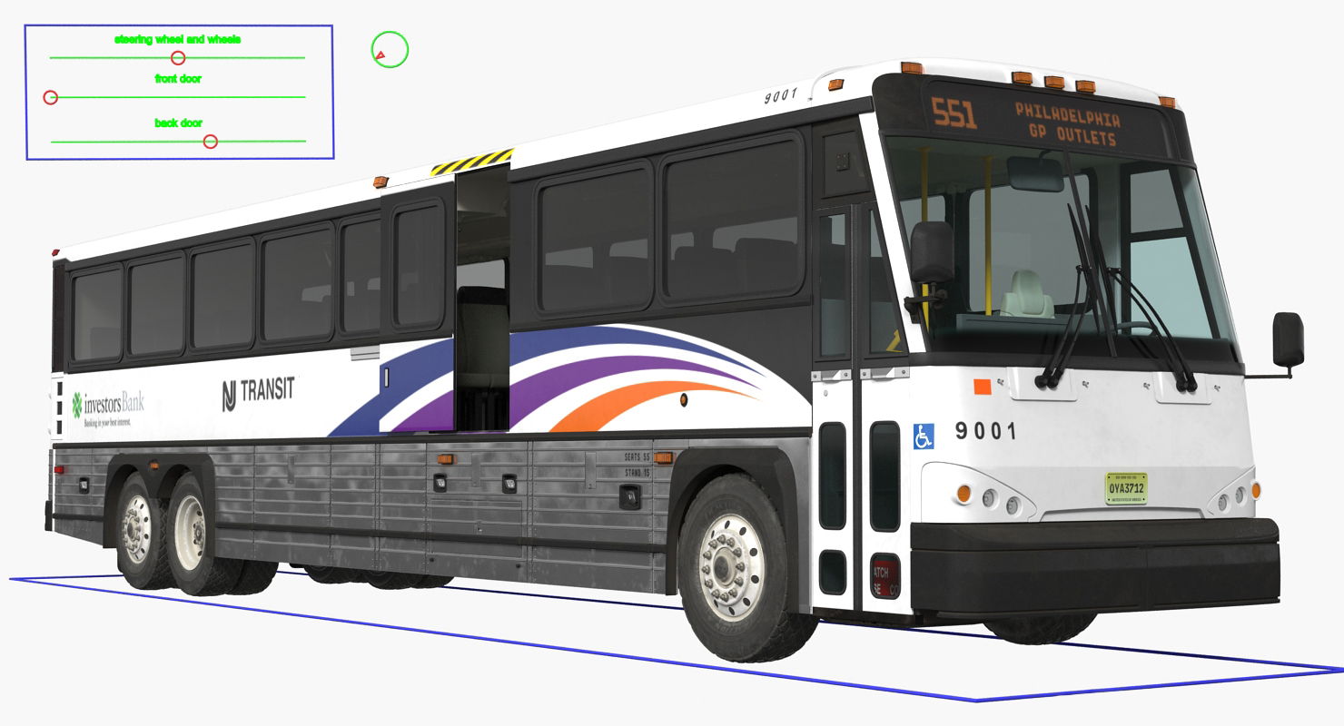 Intercity Bus MCI D4500ct Rigged 3D