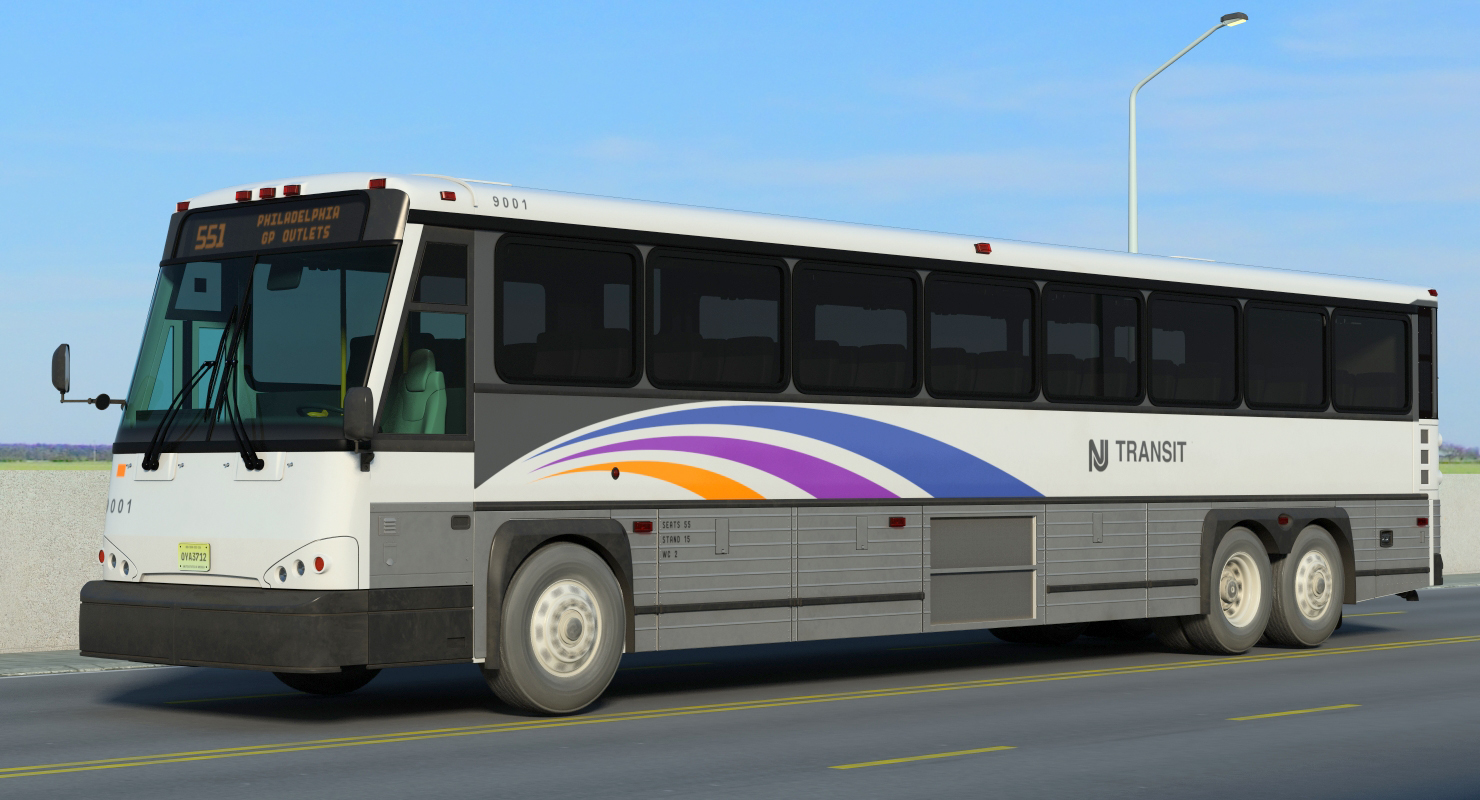 Intercity Bus MCI D4500ct Rigged 3D