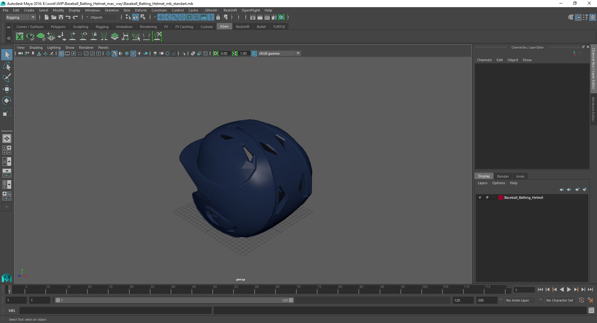 3D Baseball Batting Helmet model