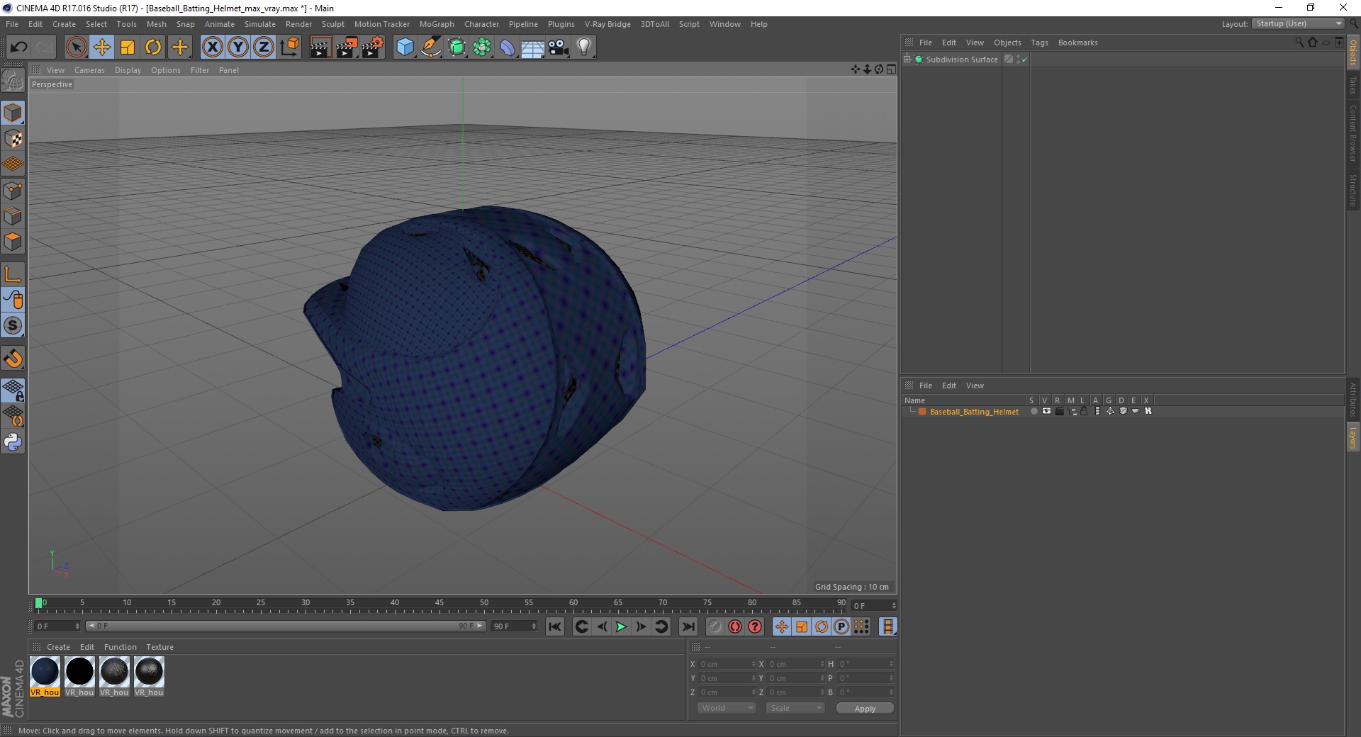 3D Baseball Batting Helmet model