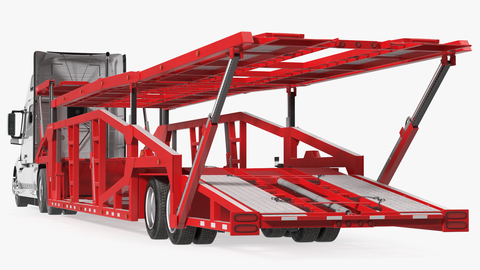 Volvo VNL 860 Truck with Sun Valley Car Carrier Rigged 3D model